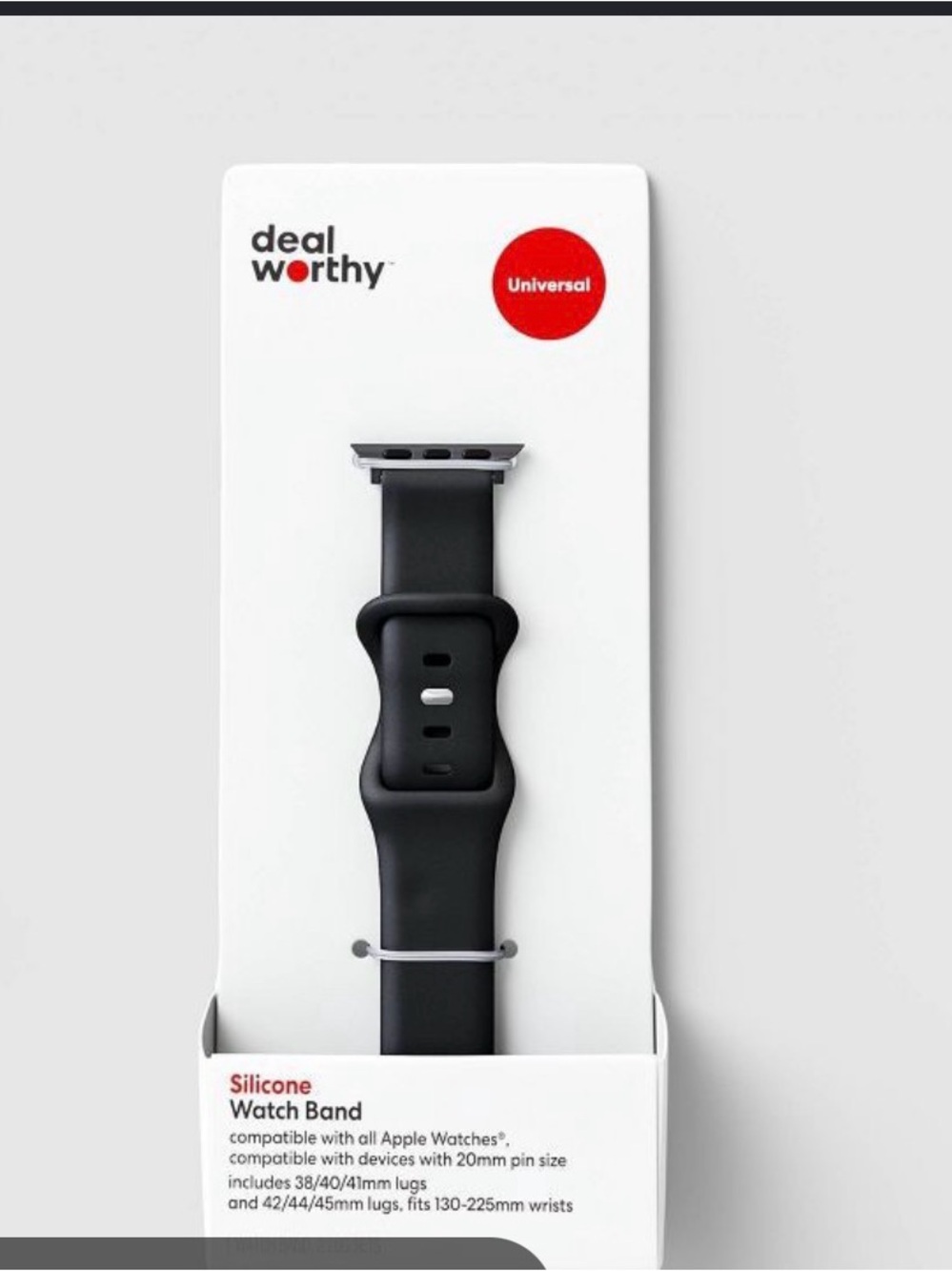 Universal Black Silicone Replacement Watch Band
